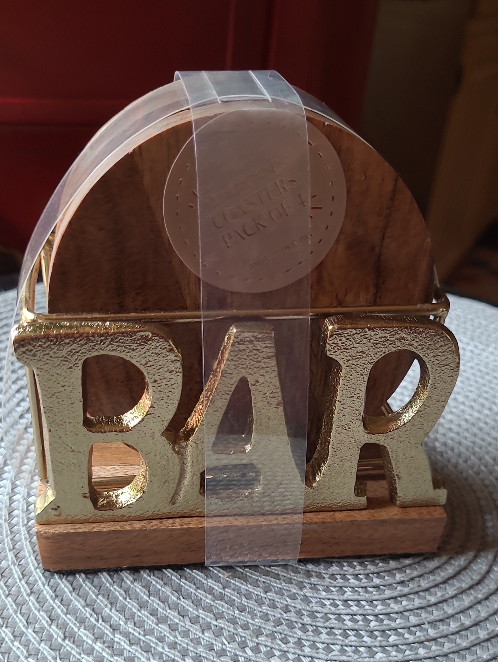 Acacia Wooden BAR Coaster Holder